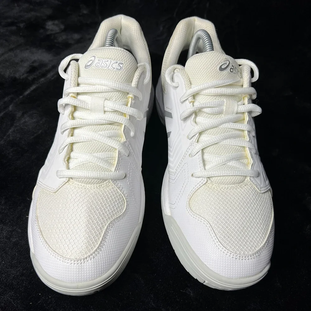 Asics Gel-Dedicate 5 E757Y Womens 10.5 Tennis Shoes White Silver Lace Up Sneaker